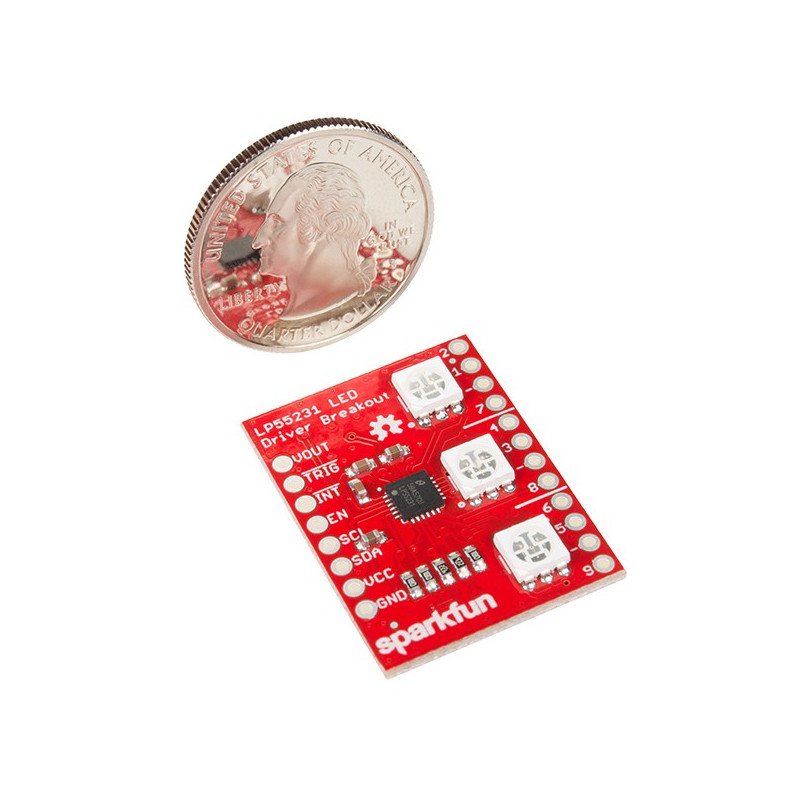 Sparkfun - LP55231 LED ovladač se třemi RGB diodami