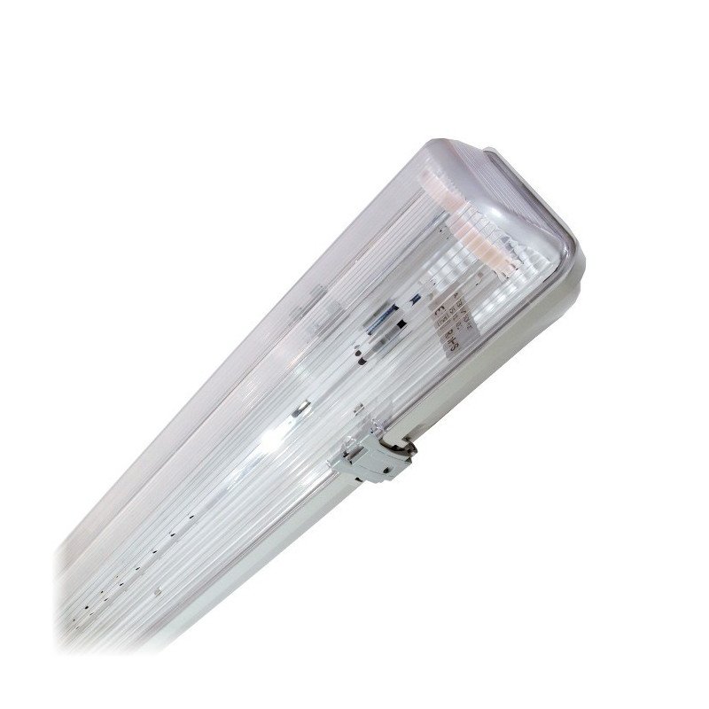 Svítidlo pro 2 ks trubic LED ART T8 120cm, jednostranný napájecí zdroj AC230V s průhledným stínidlem