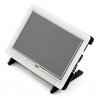 Odporový dotykový LCD TFT 5 '' (B) 800x480px HDMI + USB Rev 2.1 pro Raspberry Pi 3/2 / Zero + černobílé pouzdro - zdjęcie 1