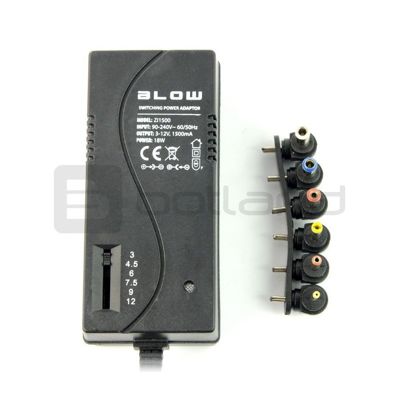 Blow ZI1500 3-12V / 1,5A multi-range napájecí zdroj