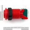 Arkádové konkávní tlačítko 3,5 cm - červené - SparkFun - zdjęcie 2