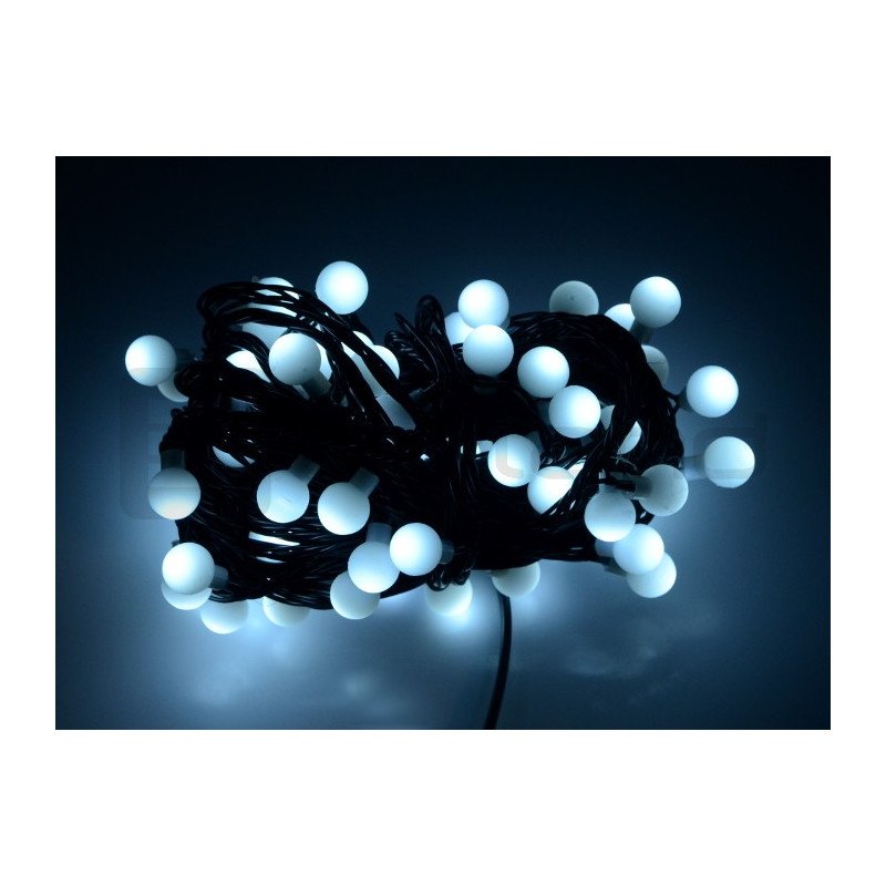 Svítidla na vánoční stromky LED koule - bílá - 80 ks