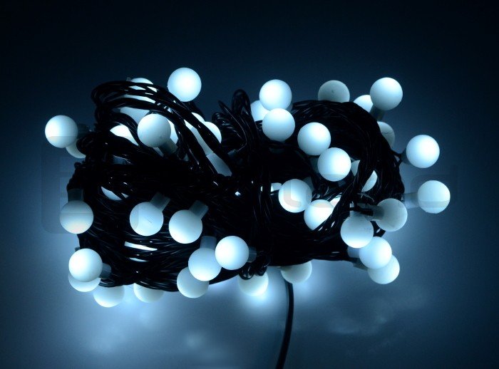 Svítidla na vánoční stromky LED koule - bílá - 80 ks