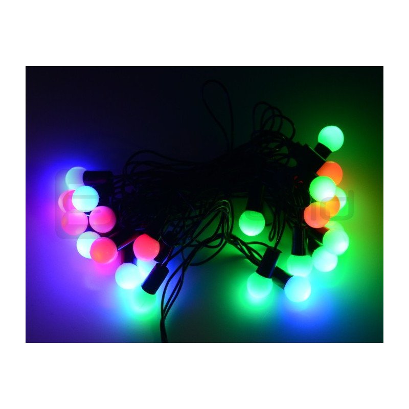 Osvětlení vánočních stromků LED koule - RGB - 40 ks.