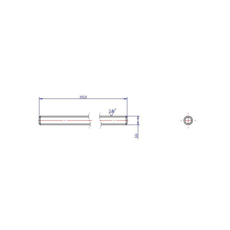 MakeBlock 84040 - závitová tyč - M4x192mm - 2 ks