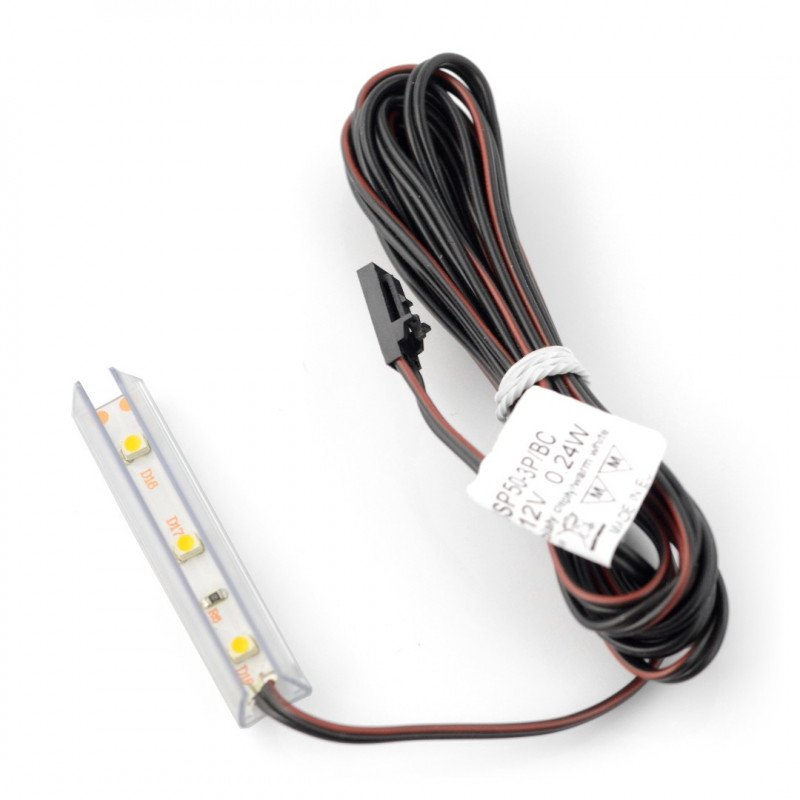 LED osvětlení polic NSP-50 - 3 LED, teplá bílá - 12V / 0,24W