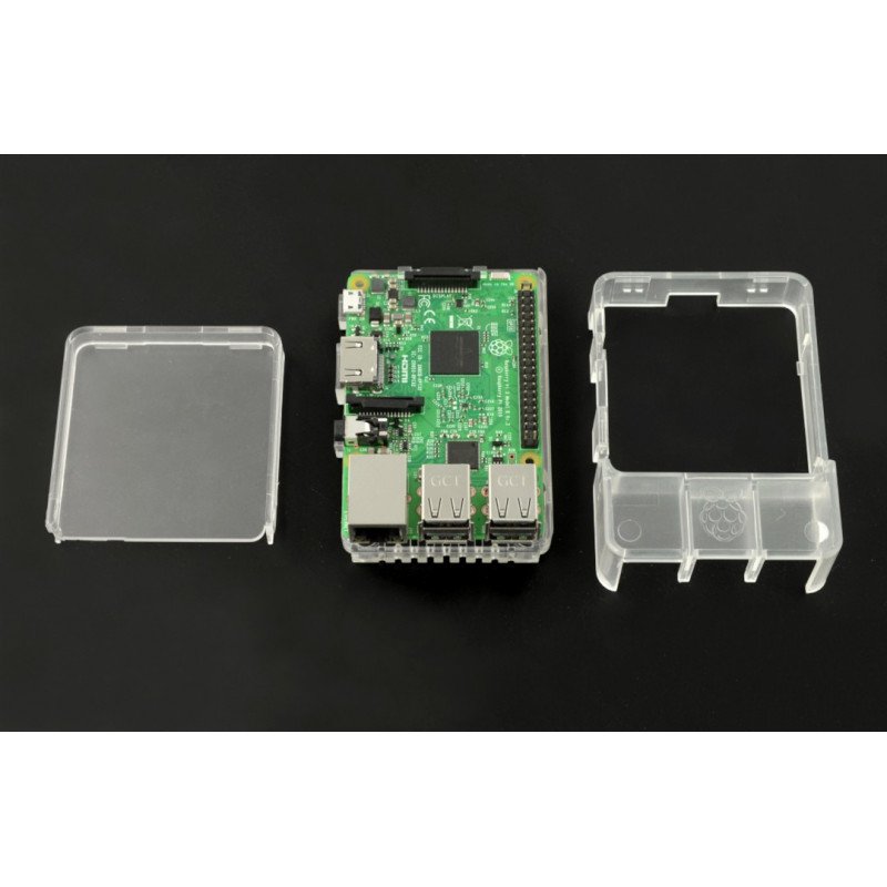 Pouzdro skříně Raspberry Pi Model 3B + / 3B / 2B - průhledné