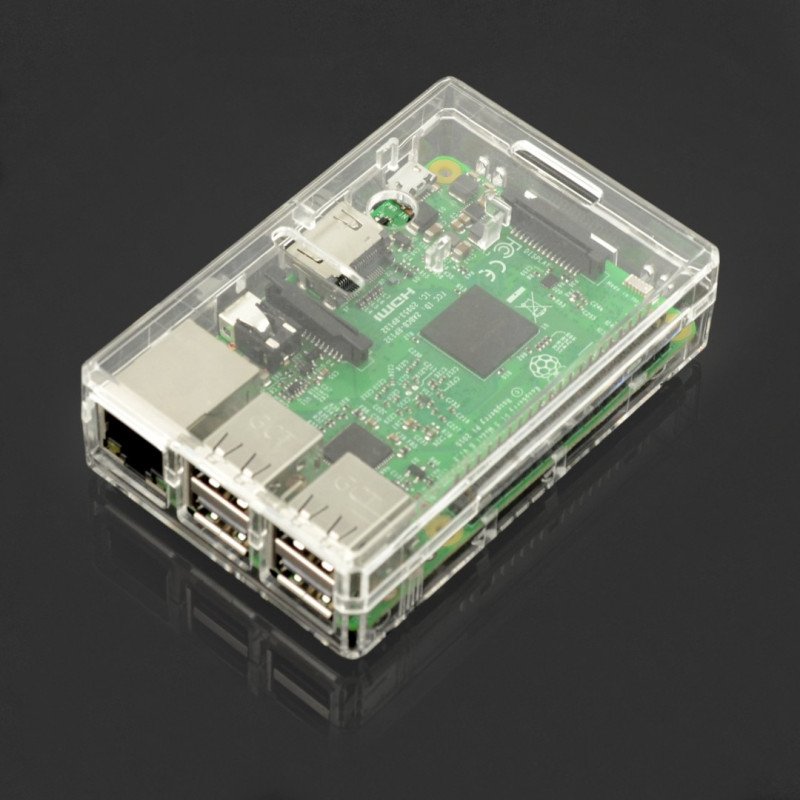 Pouzdro Raspberry Pi Model 3B + / 3B / 2B - průhledné