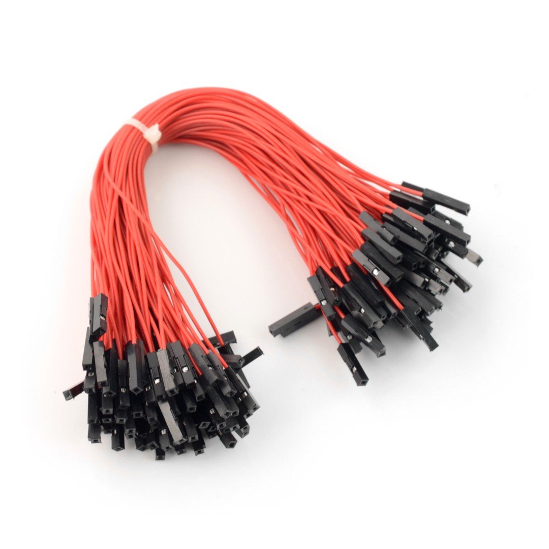 Propojovací kabely female-female 20cm červené - 100 ks