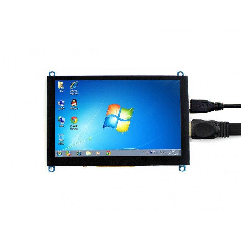 5 '' (H) 800x480px HDMI + USB kapacitní dotyková obrazovka TFT 2.1 pro Raspberry Pi 3B + / 3B / 2B / Zero