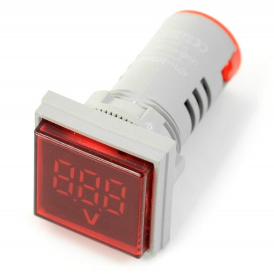 Digitální voltmetr - LED 30x30mm - 500VAC - červený