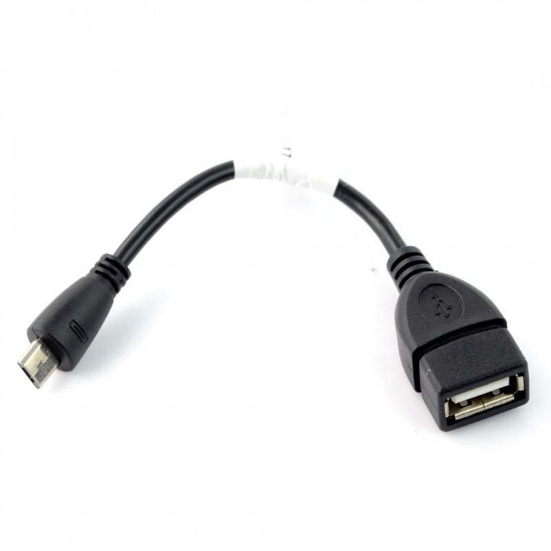 OTG Host microUSB - kabel USB - černý - 13,5 cm