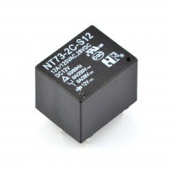 Relé NT73-2C-S12 - cívka 12V, kontakty 6A/250VAC