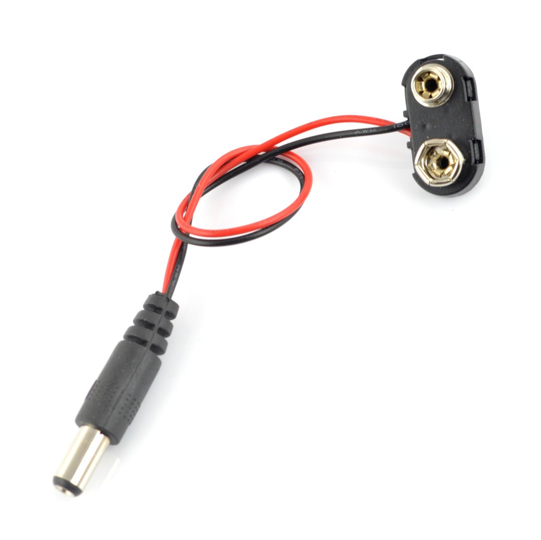 Adaptér DC 5,5 / 2,1 zástrčka - 6F22 zástrčka 9V baterie