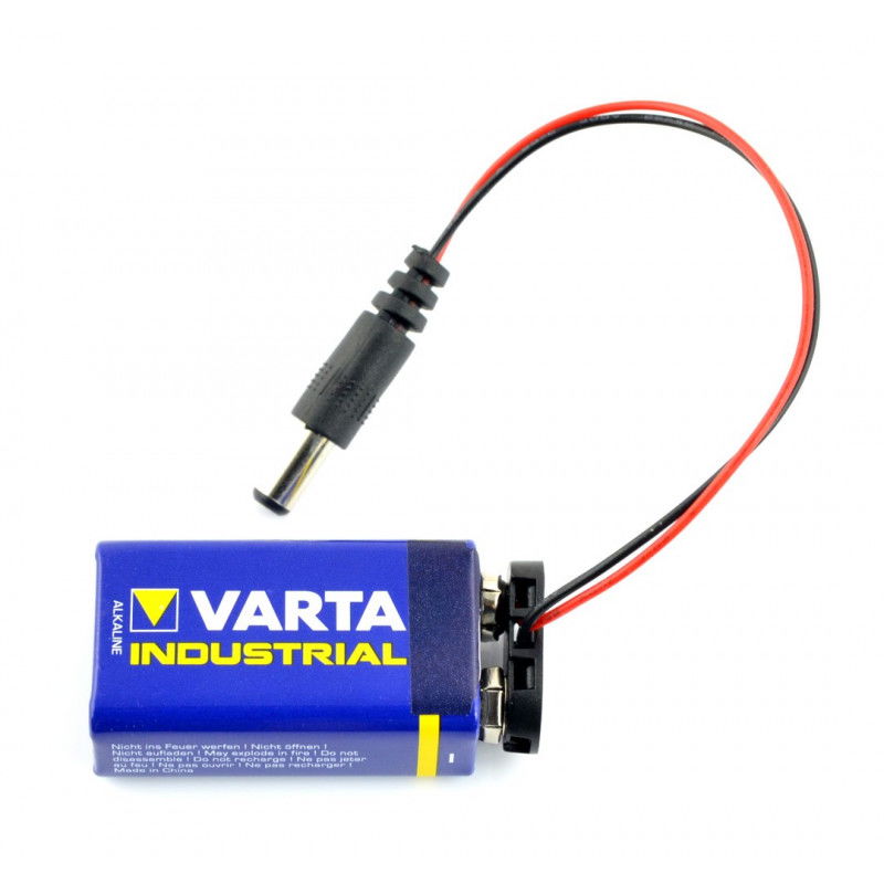 Adaptér DC 5,5 / 2,1 zástrčka - 6F22 zástrčka 9V baterie