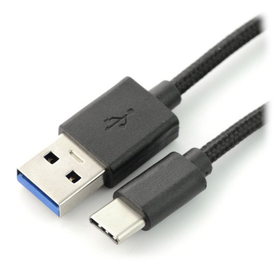 Kabel USB 3.0, typ C, 2 m - černý oplet