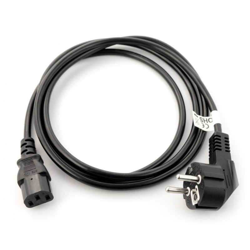 Napájecí kabel CEE 7/7 - IEC 320 C13 1,8 m VDE přímý - černý