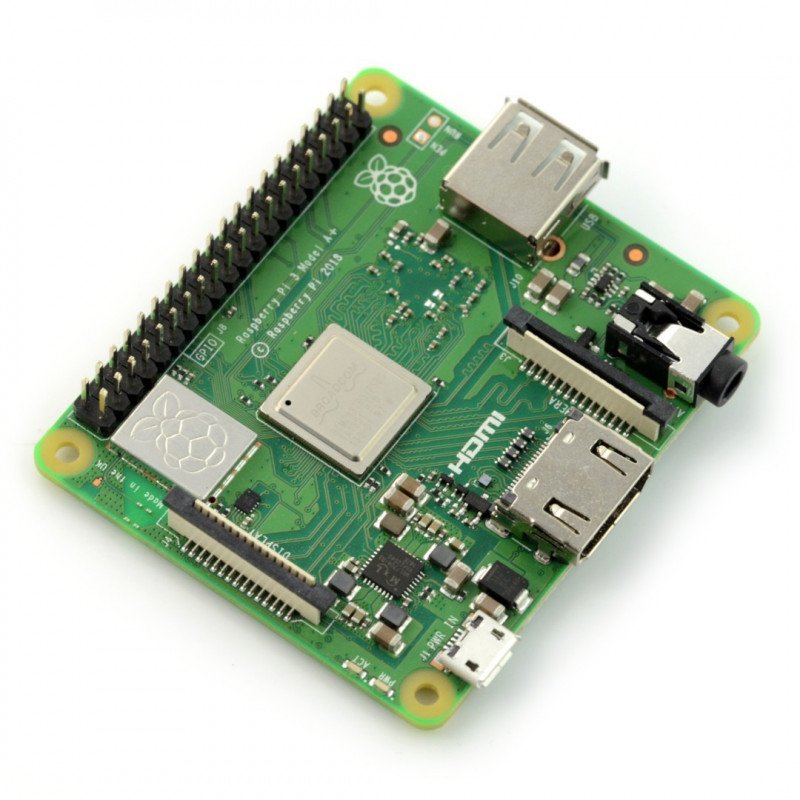 Raspberry Pi 3 model A + WiFi Dual Band Bluetooth 512 MB RAM 1,4 GHz
