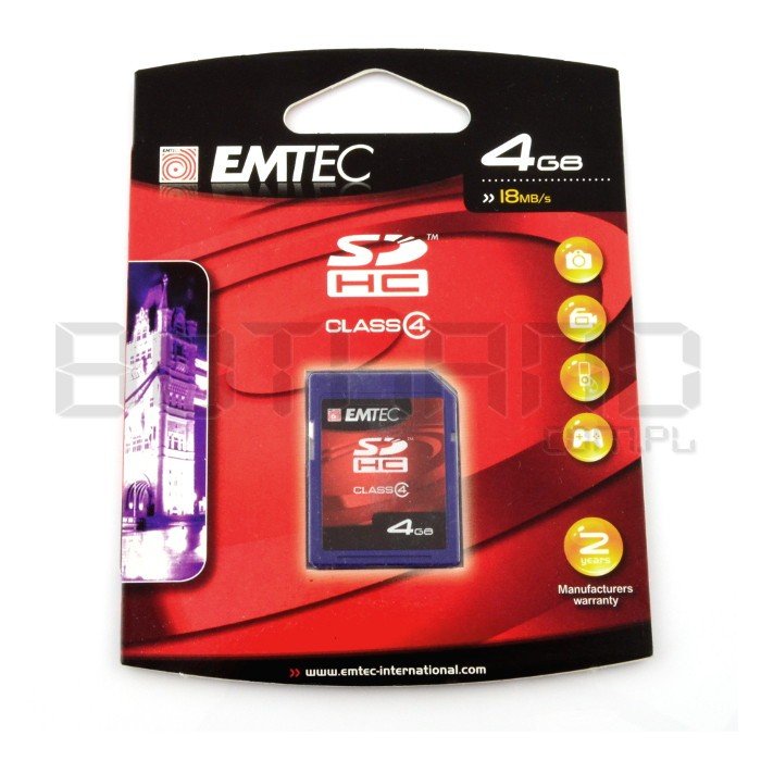 Paměťová karta Emtec SDHC SD 4 GB třídy 4