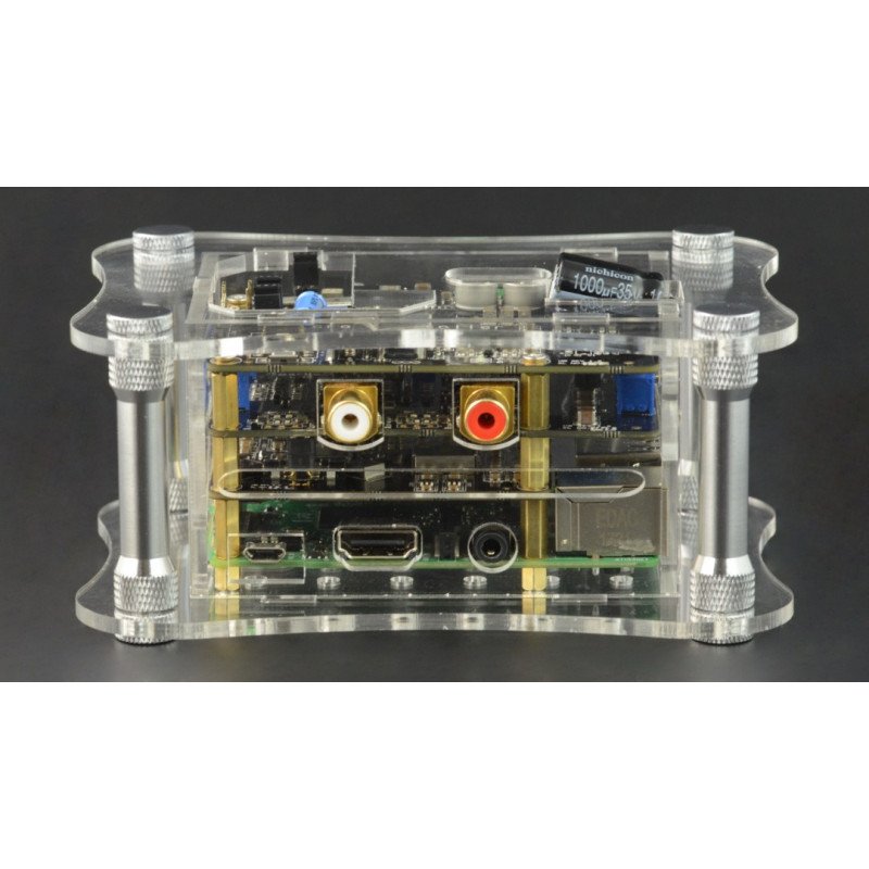 Pouzdro DAC Raspberry Pi 3B + / 3B / 2B a Katana - průhledné