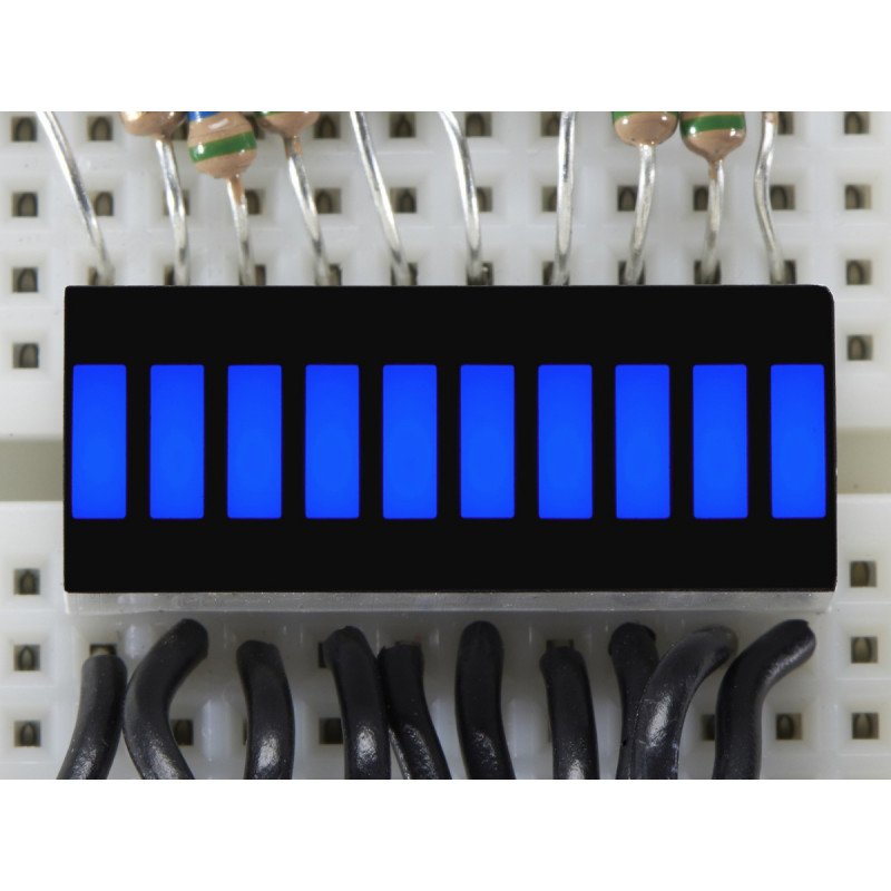 Pravítko LED displeje - 10 segmentů - modré