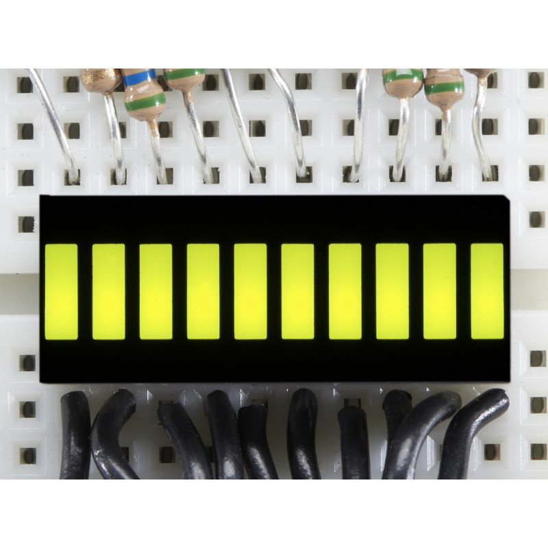 Pravítko LED displeje - 10 segmentů - žluté