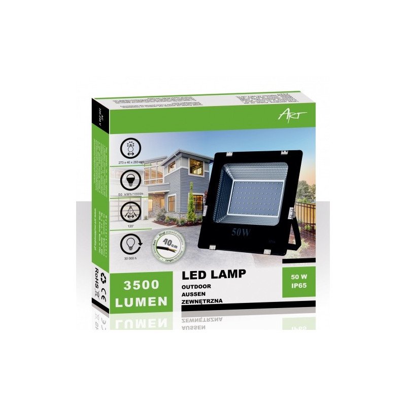 Venkovní lampa LED ART, 50W, IP65, AC230V, 4000K - přírodní bílá