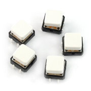 Taktický spínač 12x12 mm se čtvercovým víčkem - bílý