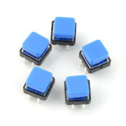 Taktický spínač 12x12 mm se čtvercovým víčkem - modrý