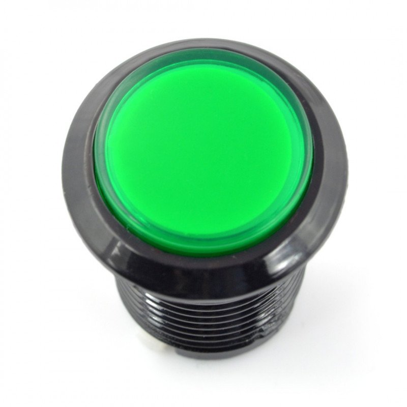 Arkádové tlačítko 3,3 cm - černé se zeleným podsvícením