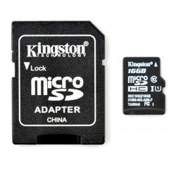 Paměťová karta Kingston microSD / SDHC 16 GB 300x UHS-I třídy 10 s adaptérem