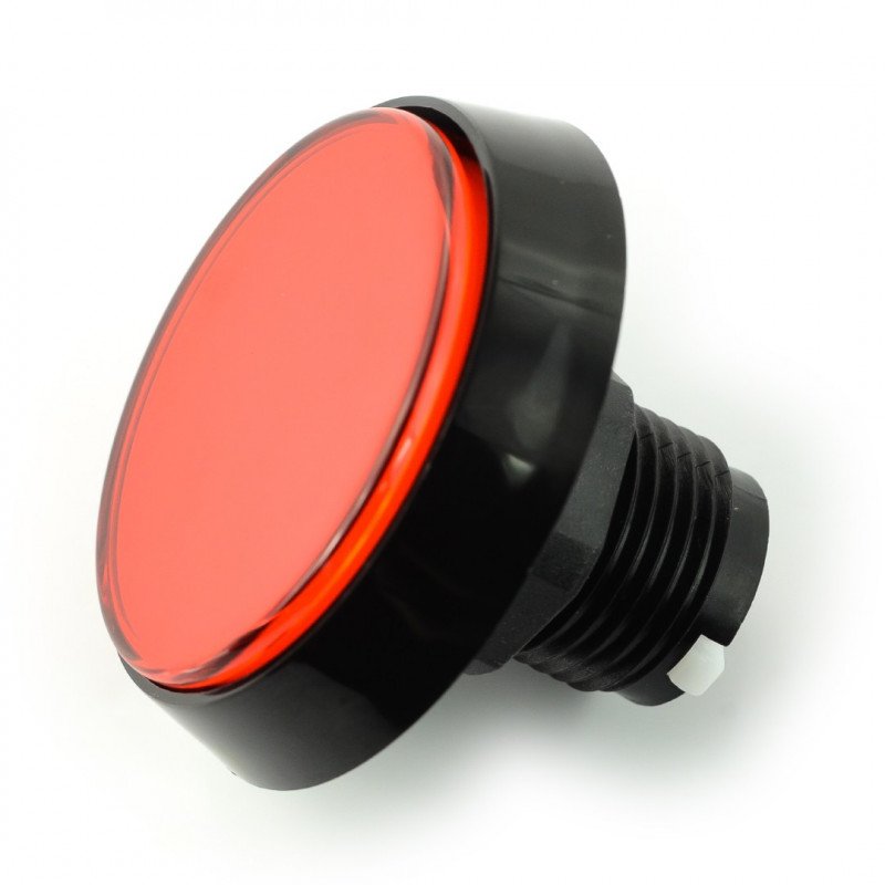 Tlačítko Arkády 60 mm černé pouzdro - červené s podsvícením