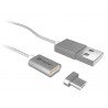 Magnetický kabel TRACER USB A - microUSB 1m stříbrný - zdjęcie 2