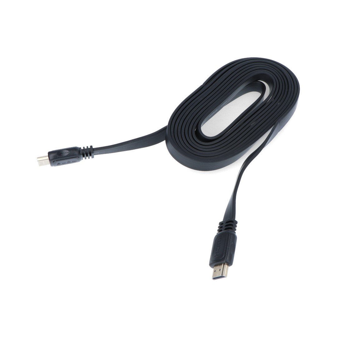Kabel HDMI Blow Classic třídy 1.4 - plochý, černý, dlouhý 3,0 m