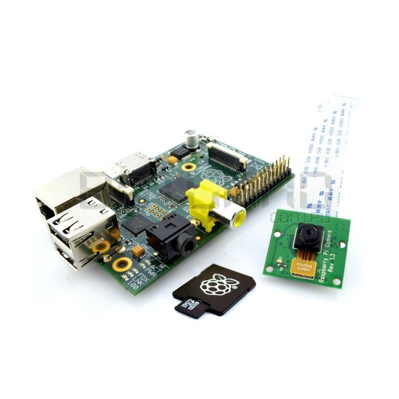 Raspberry Pi Model B 512 MB + karta + HD kamera
