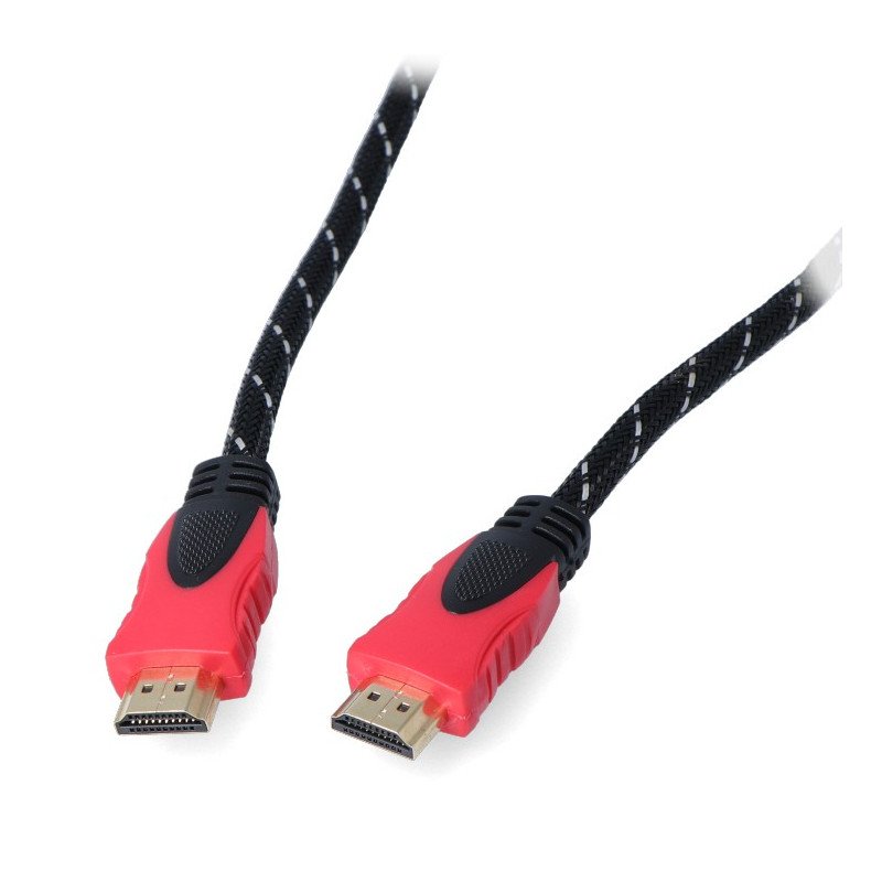 Kabel HDMI Blow Premium Red třídy 1,4 - dlouhý 3,0 m s opletením