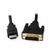 Černý kabel DVI - HDMI 3 m - zdjęcie 1