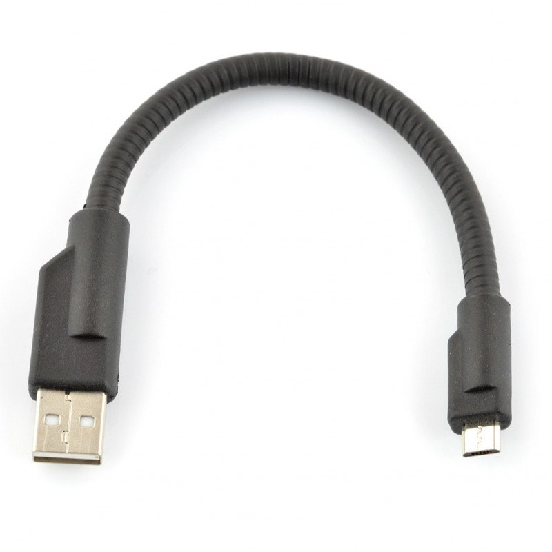 Kabel USB A - microUSB - B 0,2 m - tuhý