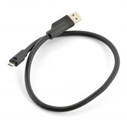 Kabel USB A - microUSB - B 0,45 m - tuhý