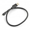 Kabel USB A - microUSB - B 0,45 m - tuhý - zdjęcie 1