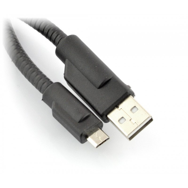 Kabel USB A - microUSB - B 0,45 m - tuhý