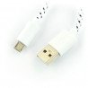 MicroUSB kabel B - A v bílém opletení EB181W - 1m - zdjęcie 2