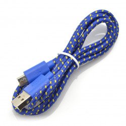 MicroUSB B - Kabel v tmavě modrém pleteném EB175UG - 1m