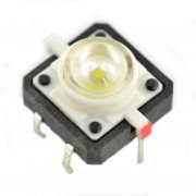 Taktický spínač 12x12, 7mm THT 6pin - bílé podsvícení