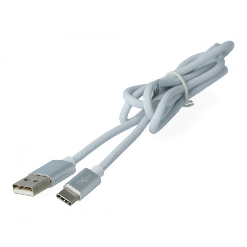 Extrémní USB 2.0 Type-C silikonový bílý kabel - 1,5 m