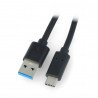 Černý kabel Lanberg USB typu A - C 3.1 - 1 m - zdjęcie 1