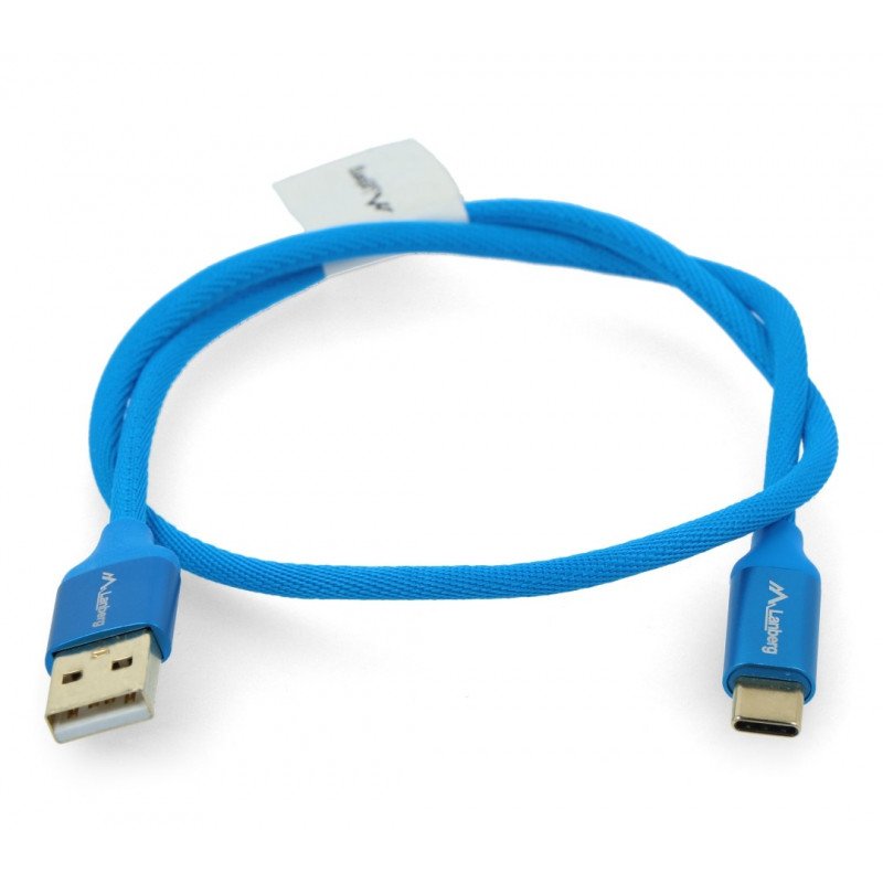 Lanberg USB Type A - C 2.0 modrý prémiový kabel QC 3.0 - 0,5 m