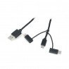 Kabel Lanberg 3v1 USB typu A - microUSB + blesk + USB typu C 2.0 černý PVC - 1,8m - zdjęcie 3