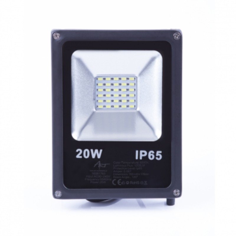 Venkovní lampa LED ART, 20W, 1800lm, IP65, AC80-265V, 4000K - bílá