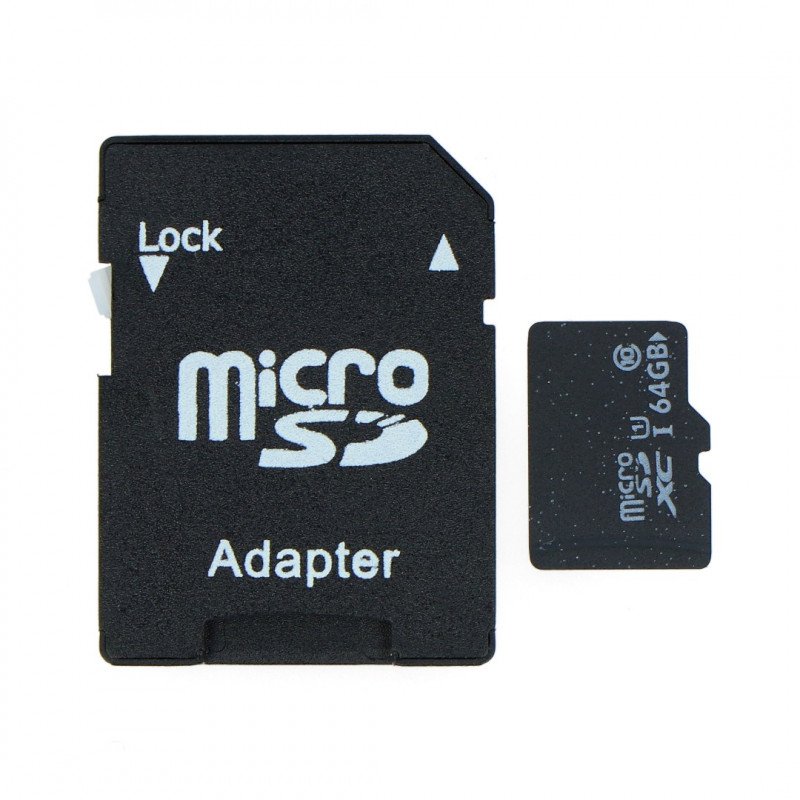Paměťová karta microSD 64 GB třídy 10 s adaptérem